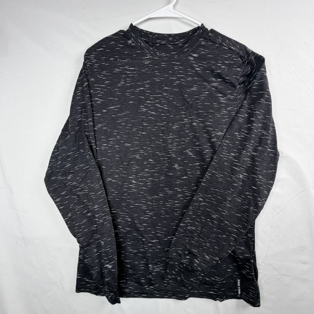 Zoo York Mens Long Sleeve T-Shirt Space Dye Charcoal Gray Small NWT